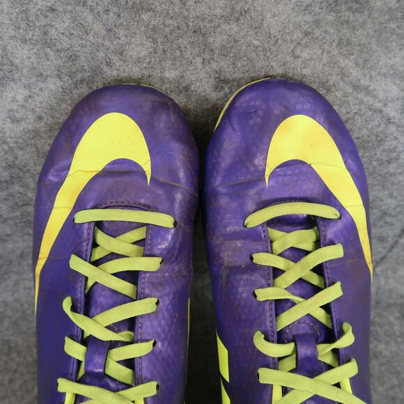 Nike Shoes Kids 5 Cleats Soccer Mercurial FG Sports Athletic Purple Volt Youth - Picture 7 of 16